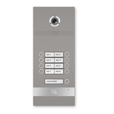 BI-08FB-SILVER BAS-IP Multi-Button Entrance Panel for 8 Subscribers - Silver