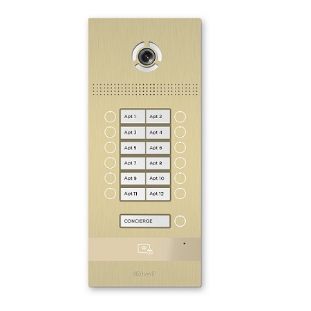 BI-12FB-GOLD BAS-IP Multi-Button Entrance Panel for 12 Subscribers - Gold