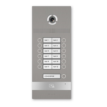 BI-12FB-SILVER BAS-IP Multi-Button Entrance Panel for 12 Subscribers - Silver