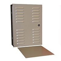 [DISCONTINUED] BW-100BPG Mier Metal NEMA 1 Indoor Electrical Enclosure with Louvers in the Door with Removable Back-Panel, Knockouts and a Cam Lock - Gray