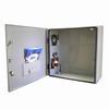 BW-124ACE Mier NEMA Type 4 Outdoor 24" W x 24" H x 12" D Metal Enclosure with Thermostat and AC Unit - Gray w/ Internal Removable 22" W x 22" H Back-Panel - Solid Door