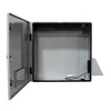 BW-124FC Mier NEMA Type 3R Outdoor 24" W x 24" H x 8" D Metal Enclosure with Thermostat and Fan - Gray w/ Internal Removable 22" W x 22" H Back-Panel
