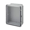 BW-20168C-3P Mier UL Listed NEMA Rated Outdoor 20" H x 16" W x 8" D Polycarbonate Electrical Enclosure - Gray - Clear Door with Locking 3-point Handle