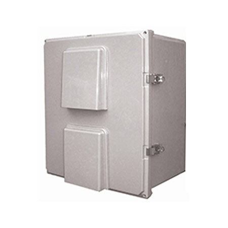 BW-FC16147 Mier NEMA Type 3R Outdoor 16" W x 14" H x 7" D Polycarbonate Electrical Enclosure with Thermostat and Fan - Gray - Solid Door