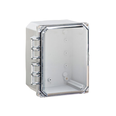 BW-L1086C Mier UL Listed NEMA Rated Outdoor 10" H x 8" W x 6" D Polycarbonate Electrical Enclosure - Gray - Clear Door