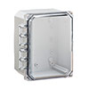 BW-L1086C Mier UL Listed NEMA Rated Outdoor 10" H x 8" W x 6" D Polycarbonate Electrical Enclosure - Gray - Clear Door