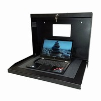 BW-Laptopwalldesk Mier 23.5" W x 19.75" H x 4.5" D Wall-Mount Locking Laptop Workstation - Black