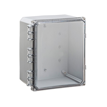 BW-SL12106C Mier UL Listed NEMA Rated Outdoor 12" H x 10" W x 6" D Polycarbonate Electrical Enclosure - Gray - Clear Door