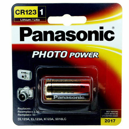 C1441 UPG Panasonic CR123A Lithium 3V 1PC Carded Cylindrical Battery
