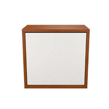 C3C1D2M7HB3ZP001 Middle Atlantic Pre-Configured C3 1 Bay 25" W x 32" H x 10" D Credenza with Frost White Gloss Doors - High Pressure Laminate Surface Material - Glamour Cherry