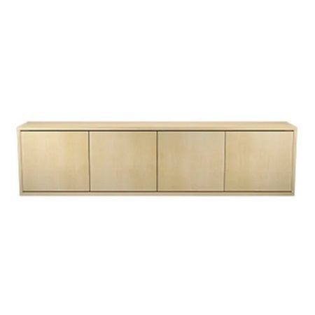 C3C4D2MSTNMZP001 Middle Atlantic Pre-Configured C3 4 Bay 96" W x 32" H x 10" D Credenza with Solid Doors - Thermolaminate Surface Material - Native Maple