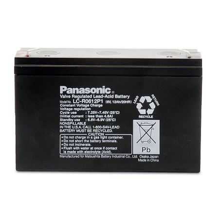 C6209 UPG LC-R0612P1 Sealed Lead Acid Battery 6 Volts/12Ah - F2 Terminal