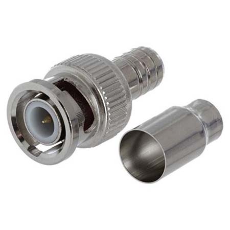 [DISCONTINUED] CB-114C-100 BNC Male 2 Piece Crimp On Connector for RG-6/U Cable - Bag of 100