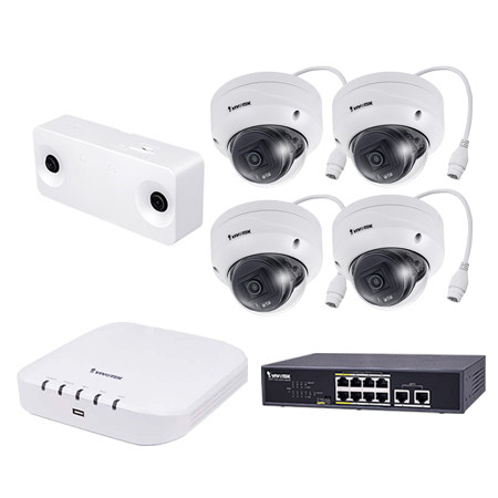 [DISCONTINUED] CCS-1D-4FD Vivotek People Counting Camera Kit with 2MP Indoor People Counting Camera, 4 x 2MP Outdoor Dome Cameras, 8 Channel NVR 48Mbps Max Throughput - 2TB and 8 Port PoE Switch