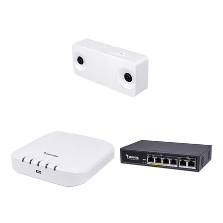 [DISCONTINUED] CCS-1D Vivotek People Counting Camera Kit with 2MP Indoor People Counting Camera, 8 Channel NVR 48Mbps Max Throughput - No HDD and 4 Port PoE Switch