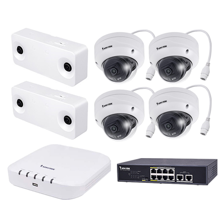 [DISCONTINUED] CCS-2D-4FD Vivotek People Counting Camera Kit with 2 x 2MP Indoor People Counting Cameras, 4 x 2MP Outdoor Dome Cameras, 8 Channel NVR 48Mbps Max Throughput - 2TB and 8 Port PoE Switch
