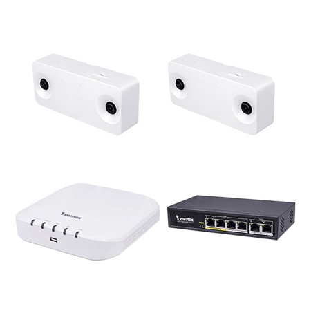 [DISCONTINUED] CCS-2D Vivotek People Counting Camera Kit with 2 x 2MP Indoor People Counting Cameras, 8 Channel NVR 48Mbps Max Throughput - No HDD and 4 Port PoE Switch