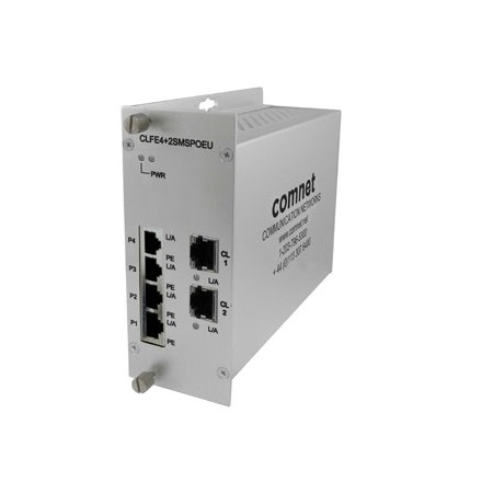 CLFE4+2SMSC Comnet 10/100TX Drop/Insert/Repeat 4TX/2EX Self-Managed Ethernet Switch Coax Model
