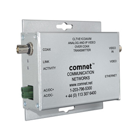 CLTVE1COAX-M Comnet Medium Size Surface Mount Analog and IP Video over COAX Transmitter