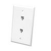 Show product details for CMWP2 Vanco Wall Plate Phone 2 Jack Flush 4C Ivory