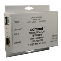 CNGE2MCPOEM Comnet 1000Mbps Media Converter Power Over Ethernet 48V POE Power Supply Included