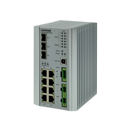 CNGE3FE8MSK Comnet Hardened 3 TX/FX SFP 1000Mbps and 8 Port 10/100Mbps TX Ports Managed Switch kit Includes Hardened Power Supply PS-AMR2-12 and 2 SFP-6