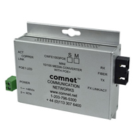 CWFE1004APOEMHO-M Comnet Commercial Grade 100Mbps Media Converter, SC Connector, mm, 1 fiber, "A" Unit, (requires "A" and "B" units) 48V POE, Power Supply Included. 60w output