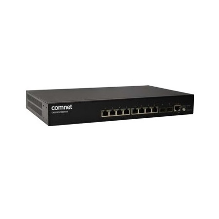 CWGE10FX2TX8MSPoE Comnet Commercial Grade Managed Layer2 Ethernet Switch with 8  10/100/1000Base-TX PoE ports 2  100/1000Base-FX SFP Ports