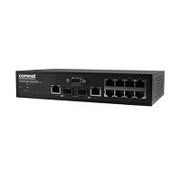 CWGE2FE8MSPOE Comnet 10 Port Managed Switch, 8 Copper 10/100Mbps POE Ports, 2 1000Mbps TX/SFP FX, 48VDC Input, Commercial Grade, Power Supply Included