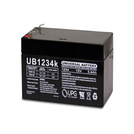 D5740 UPG UB1234 Sealed Lead Acid Battery 12 Volts/3.4Ah - F1 Terminal