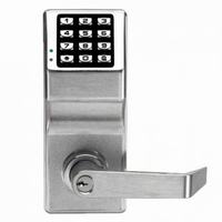 DL2700LDIC-26D-S Alarm Lock Standalone Pushbutton Cylindrical Lock - Lever Trim - US26D Satin Chrome Finish