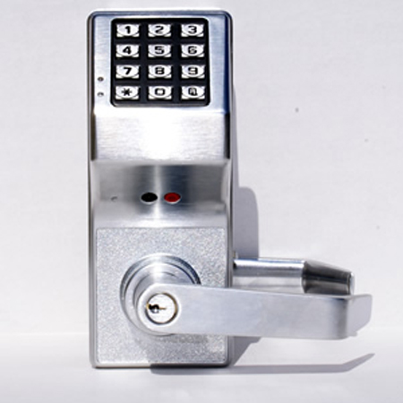 DL2875-3W57 Alarm Lock Weather-Resistant Trilogy Series - Straight Lever - Polished Brass Finish