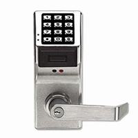 DL3200IC-10B-S Alarm Lock Digital Lock - Trim Straight Lever - Duronodic Finish