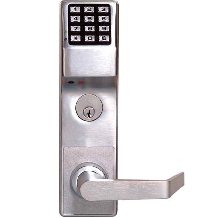 DL3500CRL-3 Alarm Lock Trilogy Electronic Digital Mortise Locks - Straight lever classroom function Left Hand - Polished Brass Finish