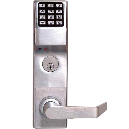 DL3500CRR-3 Alarm Lock Trilogy Electronic Digital Mortise Locks - Straight lever classroom function Right hand - Polished Brass Finish