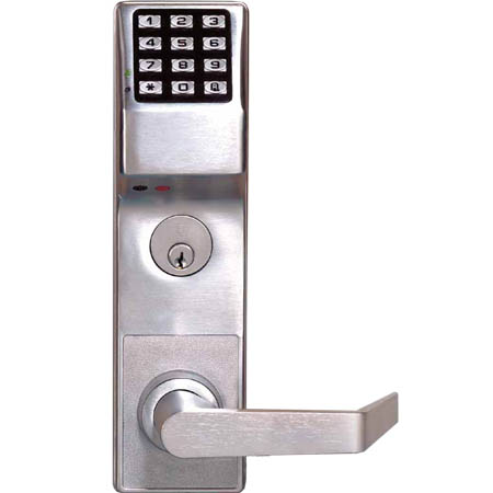 DL3575DBR-26D Alarm Lock Trilogy Electronic Digital Mortise Locks - Regal lever deadbolt function Right hand - Satin Chrome Finish