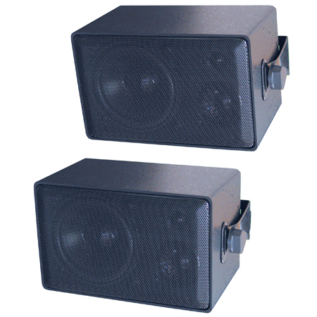 DMS3P Speco Technologies 50W Weatherproof 3 Way Speakers Black Pair