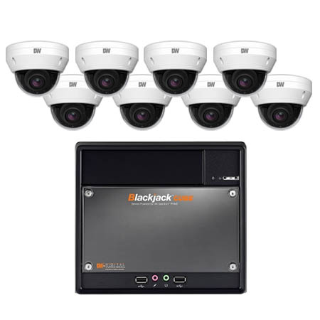 DW-CUDV9KIT68 Digital Watchdog 64 Channel Blackjack Cube NVR - 6TB w/ 8 x 5MP Outdoor Dome IP Security Cameras