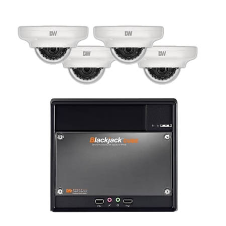 DW-CUV7DKIT34 Digital Watchdog 64 Channel Blackjack Cube NVR - 3TB w/ 4 x 2MP Outdoor IR Dome IP Security Cameras