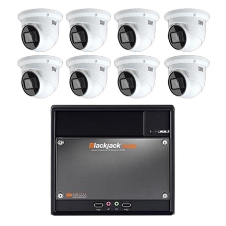 DW-CUVTKIT68 Digital Watchdog 64 Channel BlackJack Cube NVR - 6TB w/ 8 x 5MP Outdoor IR Turret IP Security Cameras