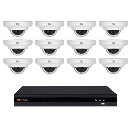 DW-VP16V7BUN312 Digital Watchdog 16 Channel NVR - 3TB w/ 12 x 2MP Outdoor Dome IP Security Cameras