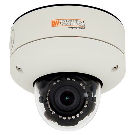 DWC-MV421TIR Digital Watchdog 3.5 to 16mm 30FPS @ 1080P Outdoor IR Day/Night Vandal Dome IP Security Camera 12VDC/POE