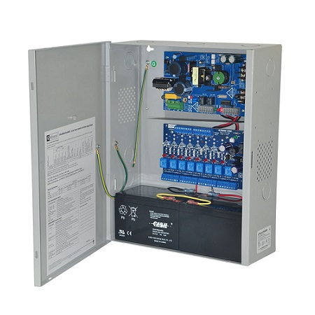 EFLOW4NA8DV Altronix 8 Channel 3.6Amp 24VDC or 3.3Amp 12VDC Access Control Power Supply in UL Listed NEMA 1 Indoor 12.25 W x 15.5 H x 4.5 D Steel Electrical Enclosure