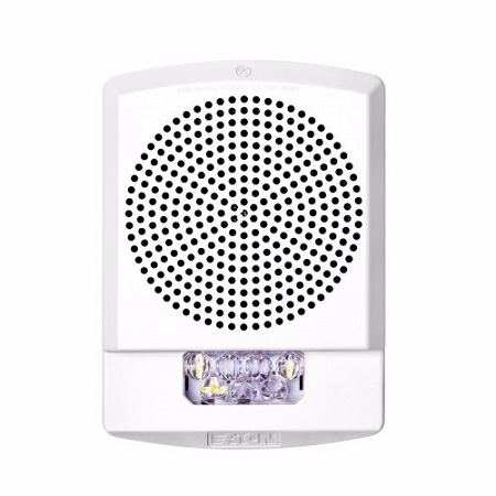 ELFHSW-N Cooper Wheelock Eaton Eluxa Low Frequency Sounder Strobe, Wall, White, No Lettering, 110/177 cd, 24V, Indoor