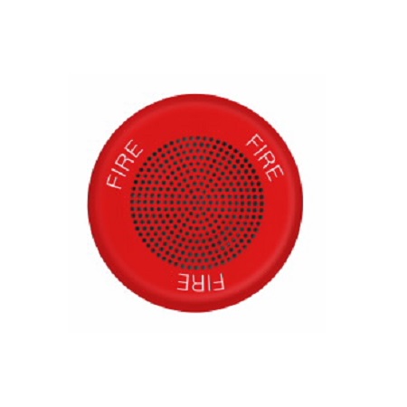 ELSPKRC Cooper Wheelock Eaton Eluxa High Fidelity Speaker, Ceiling, Red, FIRE, Clear Lens, 25/70V, Indoor