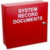 EM1212DOC STI System Record Documents 12â€� H x 12â€� W x 4â€� D Metal Enclosure w/ Thumb Lock - Red