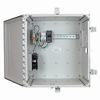 EP242410-O5 STI Polycarbonate Enclosure with NEMA 3R Filter Fan w/ Filter Vent and Power Distribution Strip 24" H x 24" W x 10" D - Solid Door