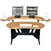 ES-HM Middle Atlantic 60 Inch Edit Center Desk with Overbridge (Honey Maple)