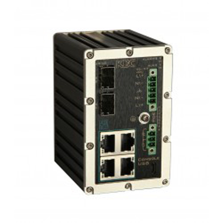 ESMGS4-P2-B KBC Networks 4 Gigabit PoE Ports + 2 SFP Ports 120W Total Budget Industrial Managed DIN Rail Mount PoE Switch