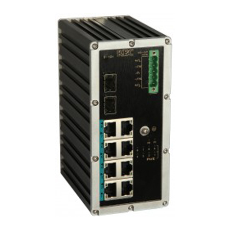 ESUGS8-P2-B KBC Networks 8 Gigabit PoE Ports + 2 SFP Ports Industrial Unmanaged DIN Rail Mount PoE Switch